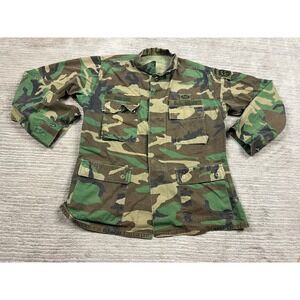 US Military Surplus Jacket Men Medium Regular Green Woodland Camo BDU Field Coat